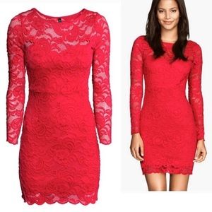 Red Lace Bodycon Dress